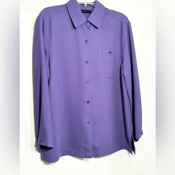 WOMENS LARGE 4 PIECE DRAPER'S & DAMON'S PURPLE BLOUSES & PANTS PANT SET OUTFIT - Picture 7 of 13